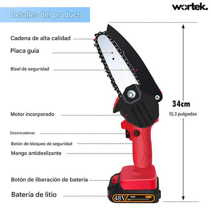 Motosierra de Mano Eléctrica | Batería 48V+ Maletin GRATIS