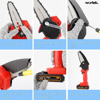 Motosierra de Mano Eléctrica | Batería 48V+ Maletin GRATIS