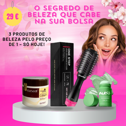 Pack Ritual de Beleza Completo Transforma a Tua Rotina: Pele Radiante + Cabelo de Salão